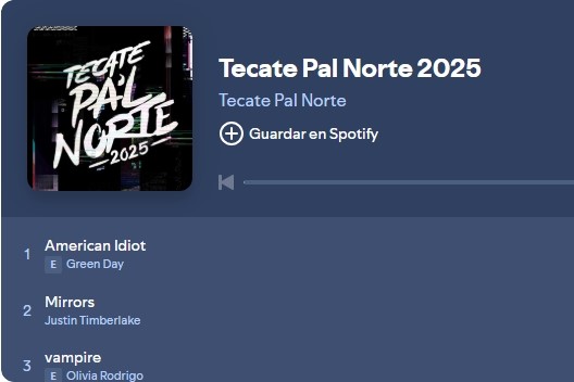 pal norte play list